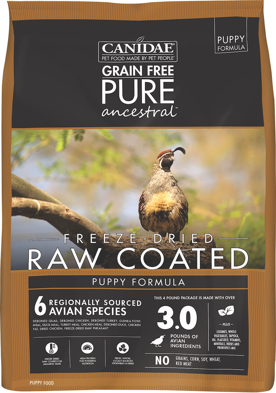 Canidae-Pure-Canidae Pure Ancestral Raw Coated Puppy Dry Food- Raw Coated 4 Lb