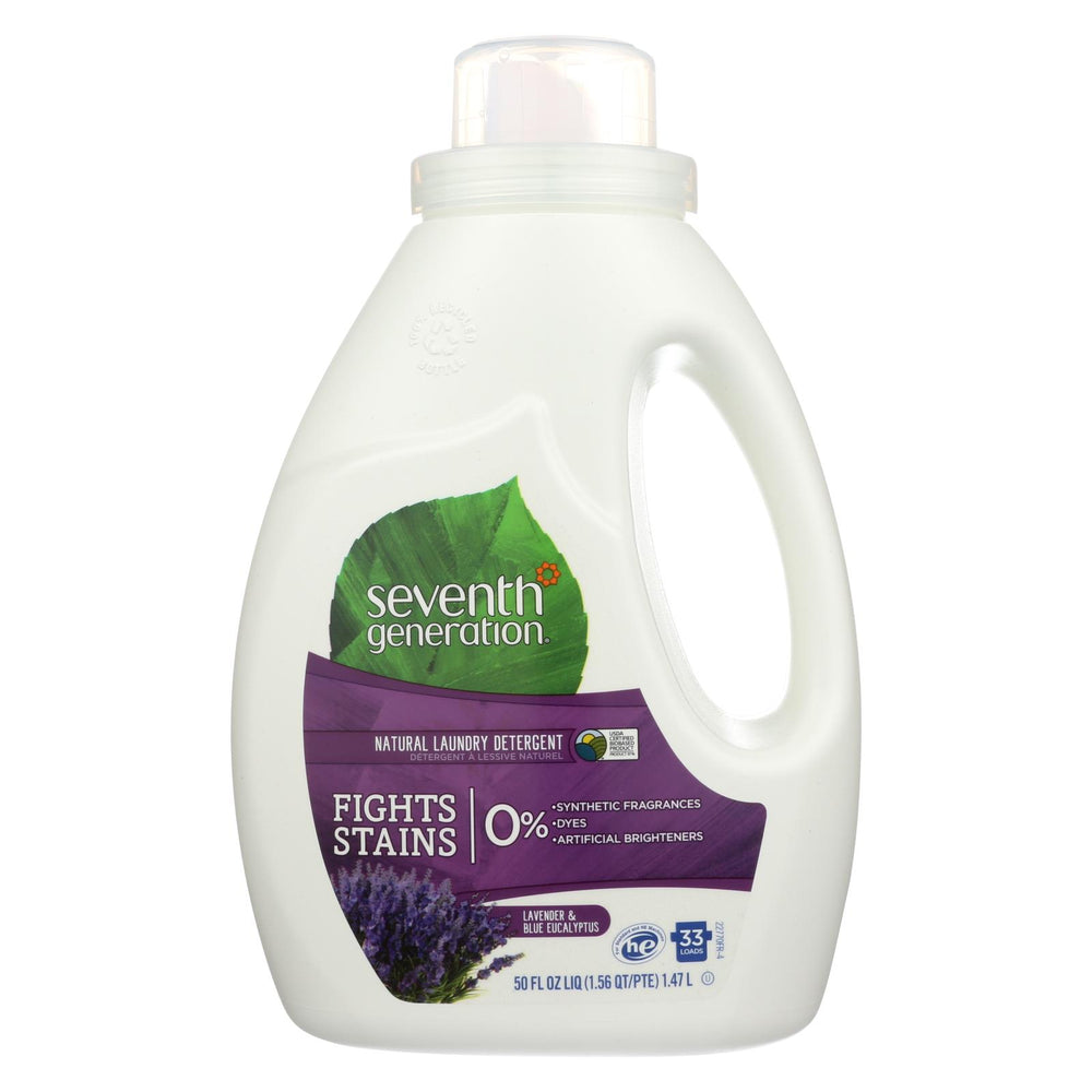 Seventh Generation Natural Laundry Detergent - Blue Eucalyptus And Lavender - Case Of 6 - 50 Fl Oz.