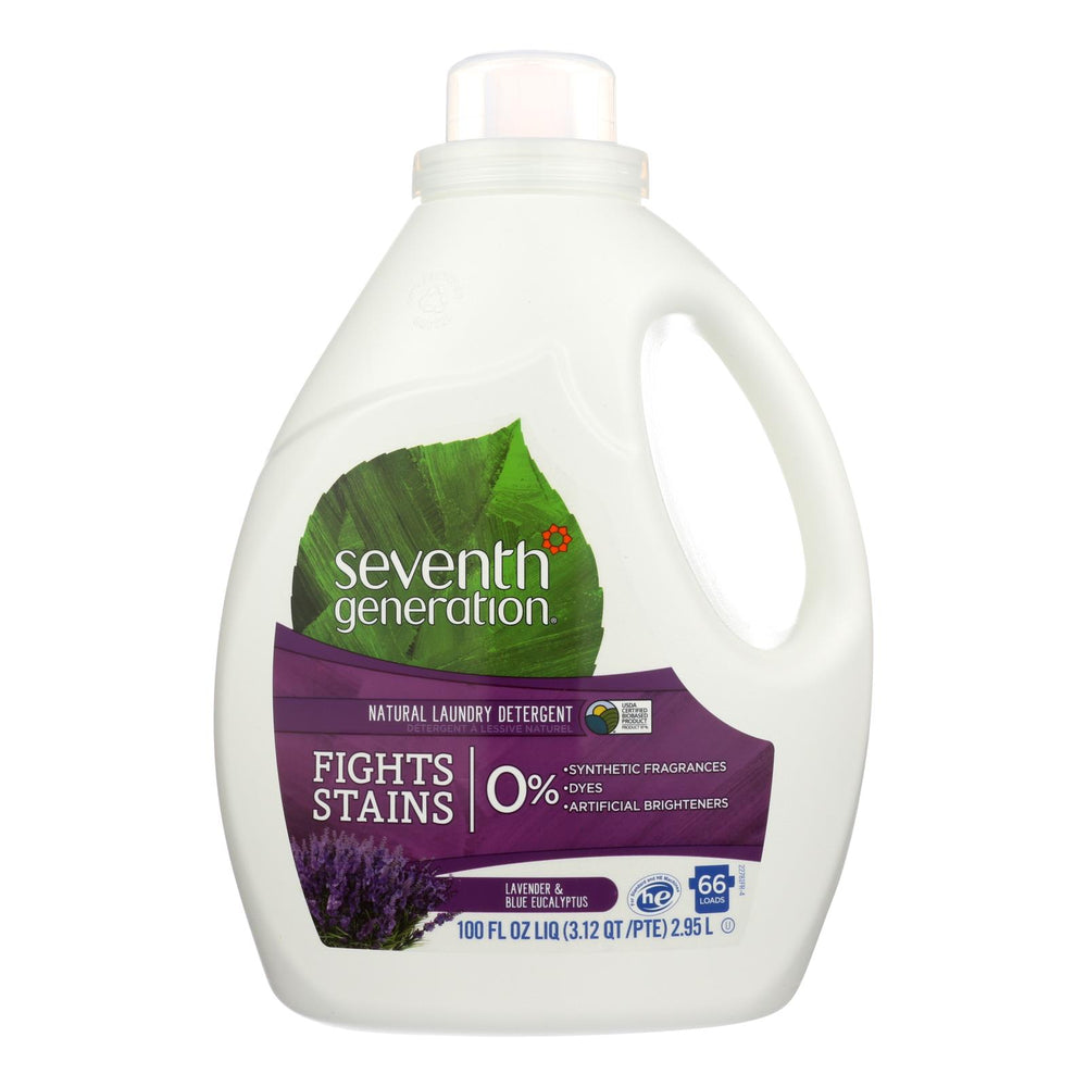 Seventh Generation Natural Laundry Detergent - Blue Eucalyptus And Lavender - Case Of 4 - 100 Fl Oz.