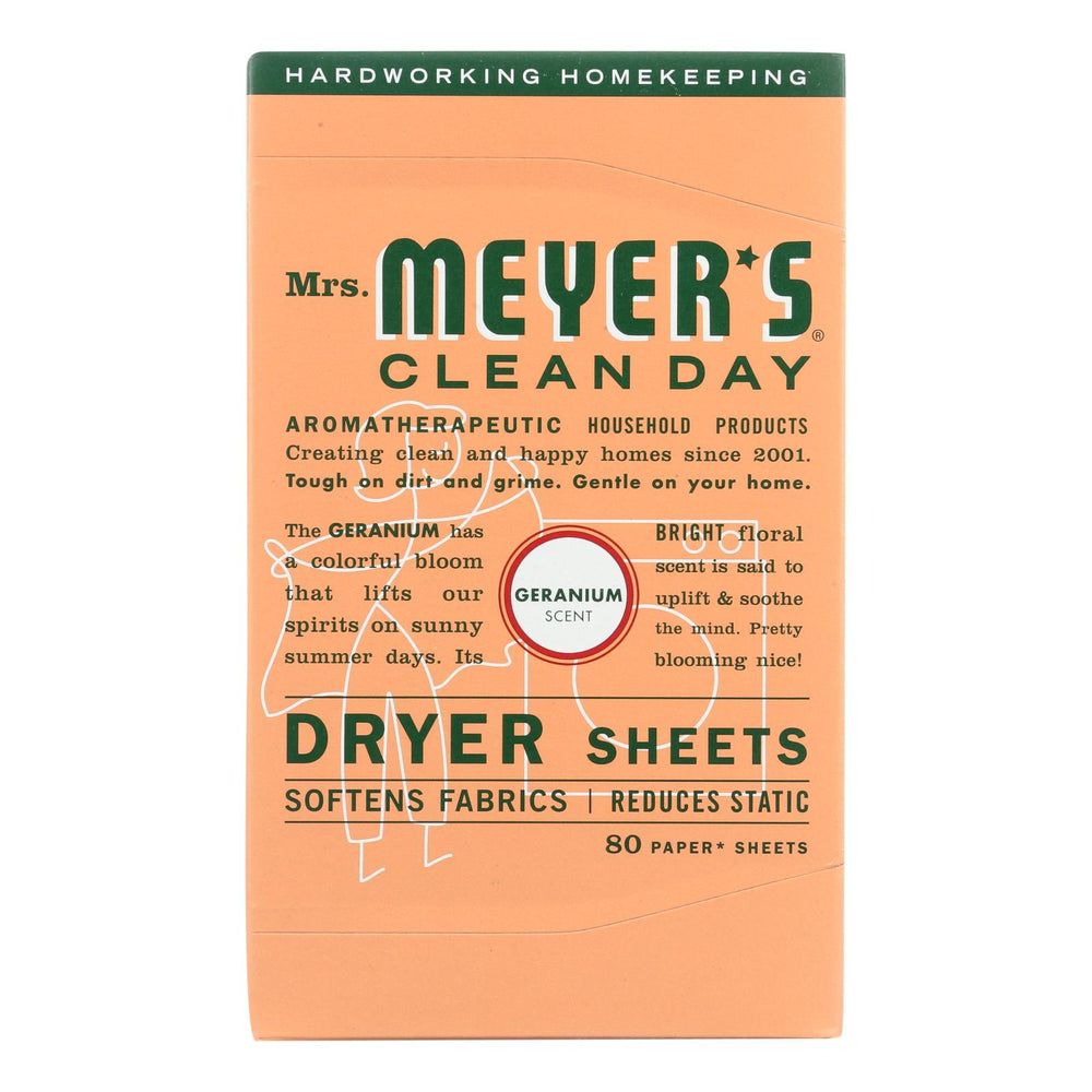 Mrs. Meyer's Clean Day - Dryer Sheets - Geranium - 80 Sheets