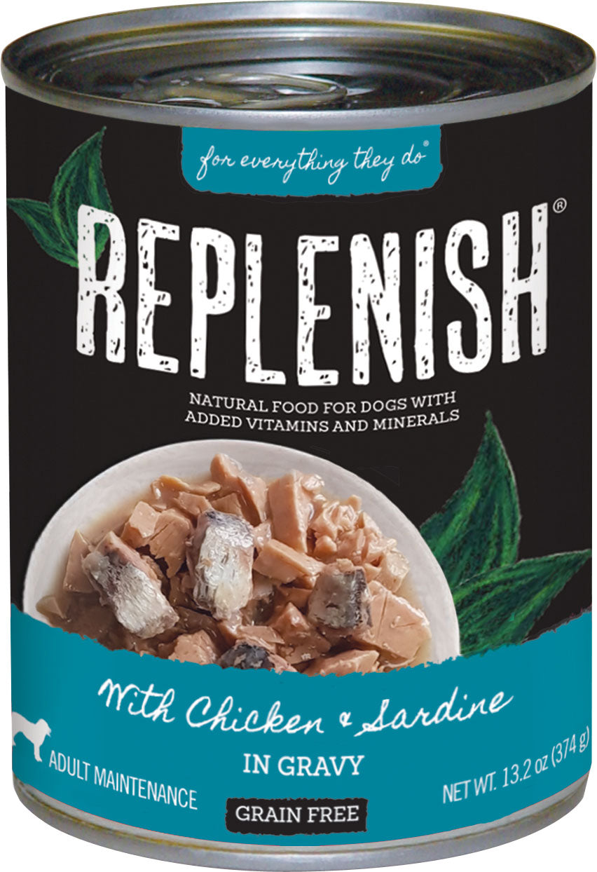 Replenish Pet Inc.-Replenish Grain Free Canned Dog Food- Beef/chicken/ve 13.2 Oz (Case of 12 )