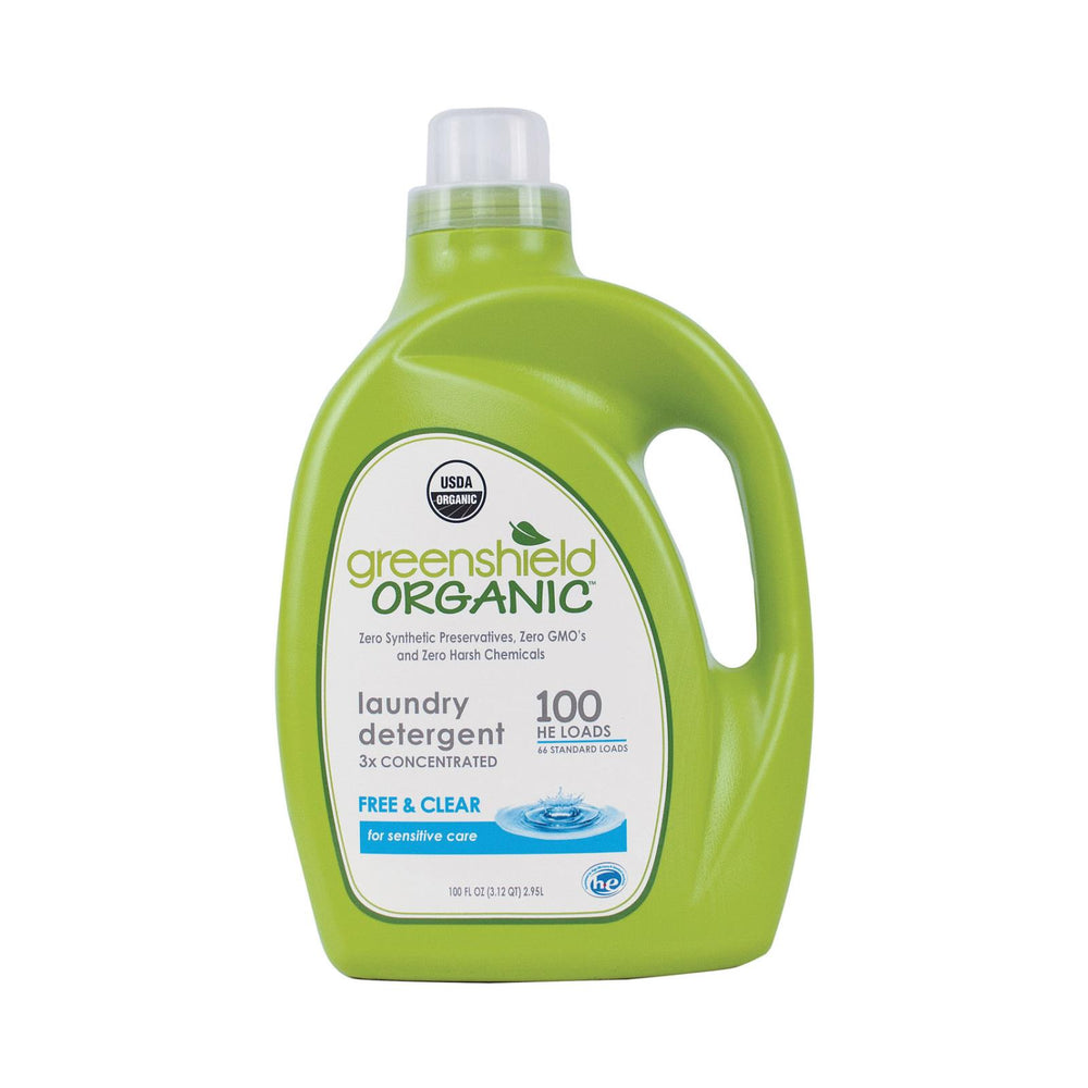 Green Shield Organic Laundry Detergent - Free And Clear - Case Of 2 - 100 Fl Oz.