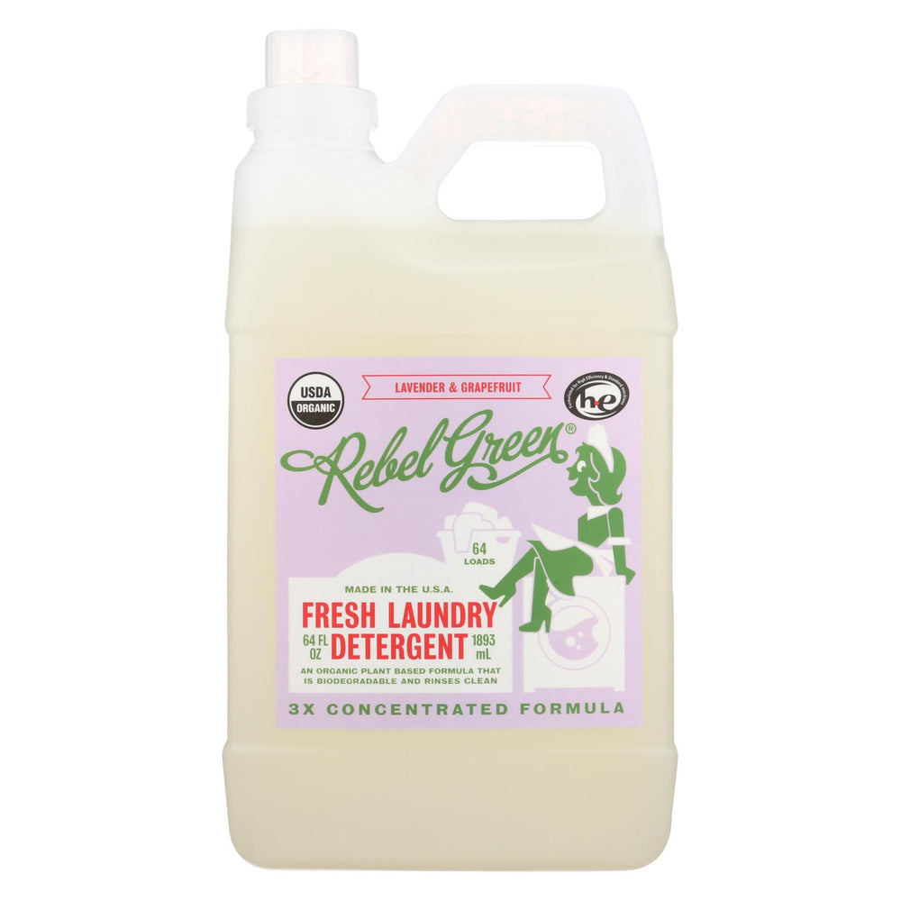 Rebel Green Laundry Detergent - Lavender And Grapefruit - Case Of 4 - 64 Fl Oz