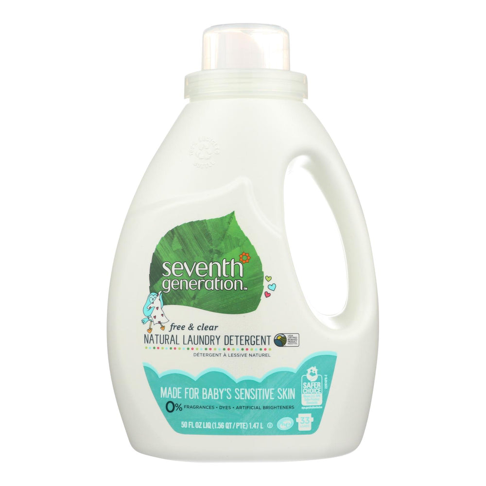 Seventh Generation - Liquid Laundry Detergent - Baby Free And Clear - Case Of 6 - 50 Fl Oz.