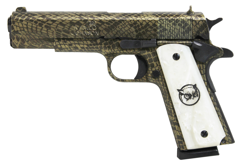 Oaks Wholesale Dist/iver 1911 A1, Iver 1911a1watermoccasin 45 5in Gvrn Snake Grn