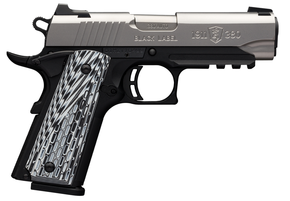 Browning 1911-380, Brn 051-929492 1911 380 Blklbl Pro 35/8 Ns Rail Ss